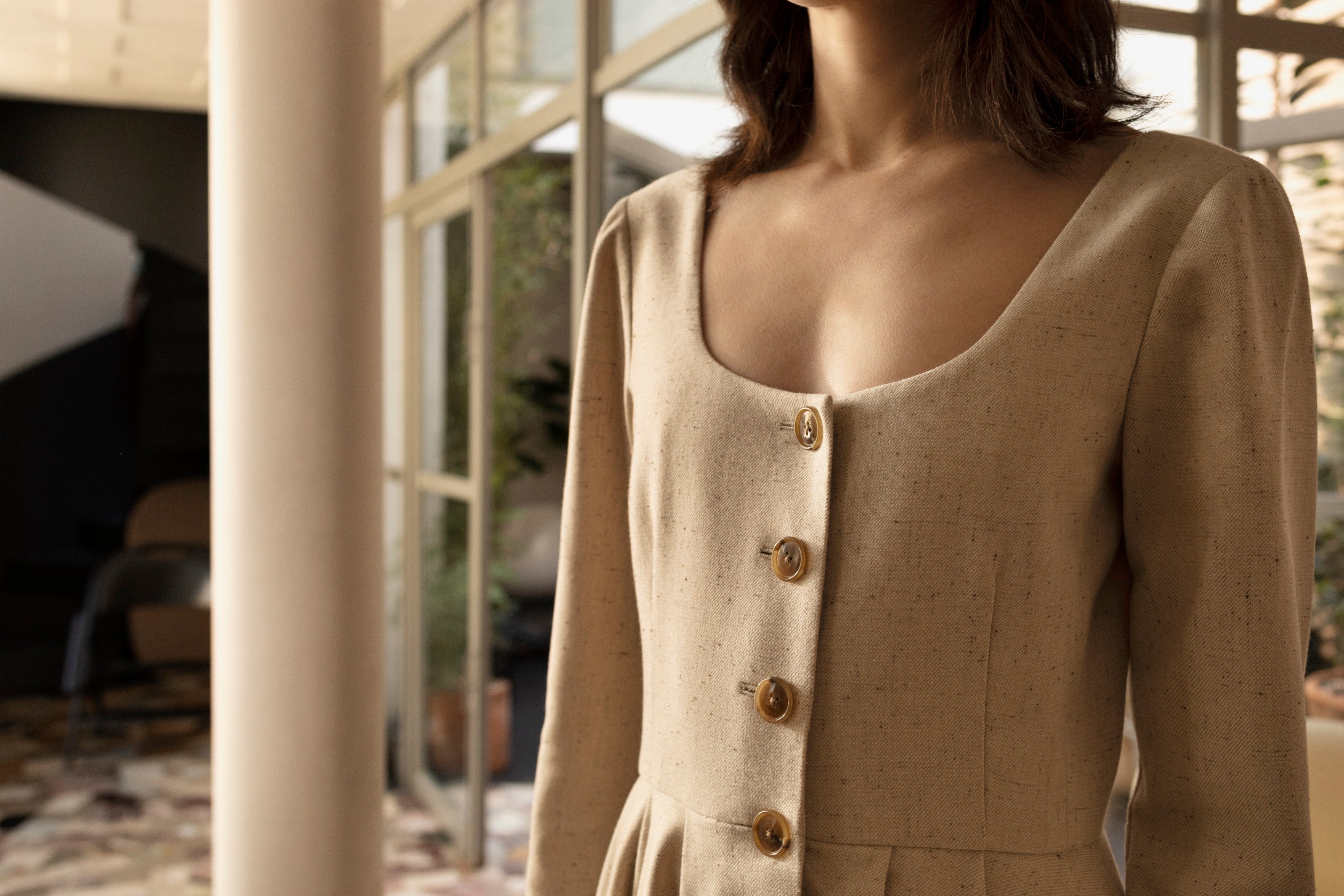 Palosanto Dress - light tweed