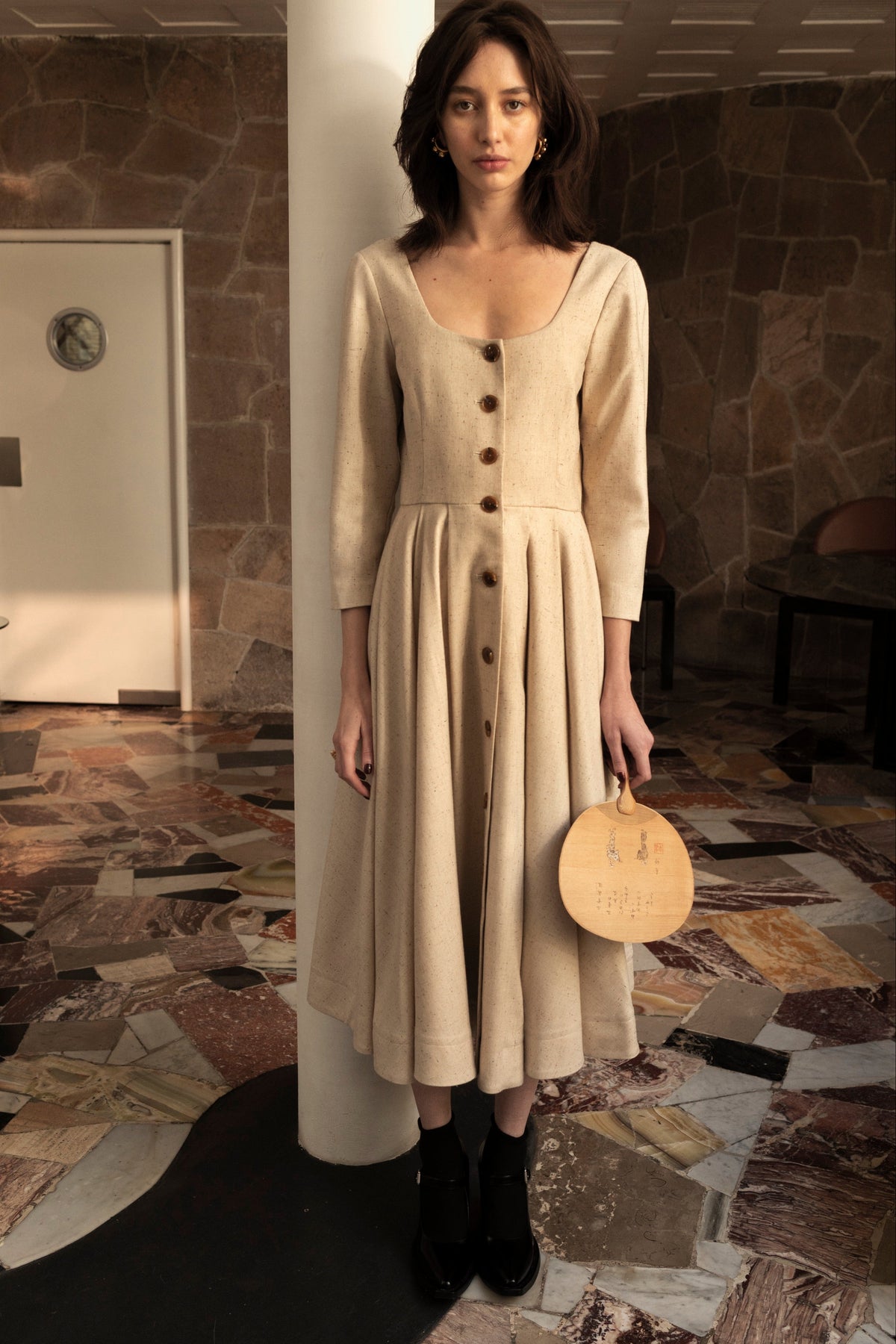Palosanto Dress - light tweed