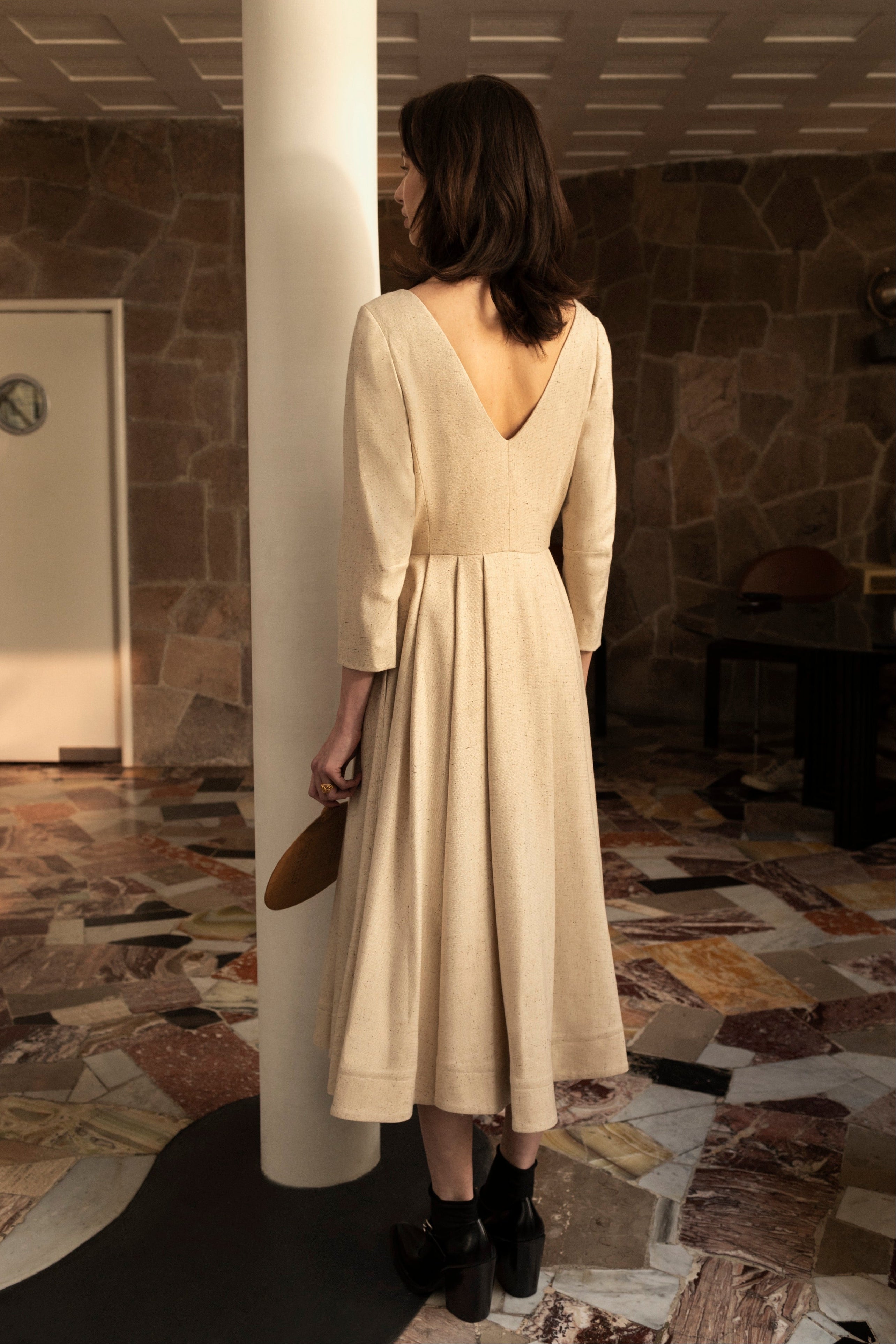 Palosanto Dress - light tweed