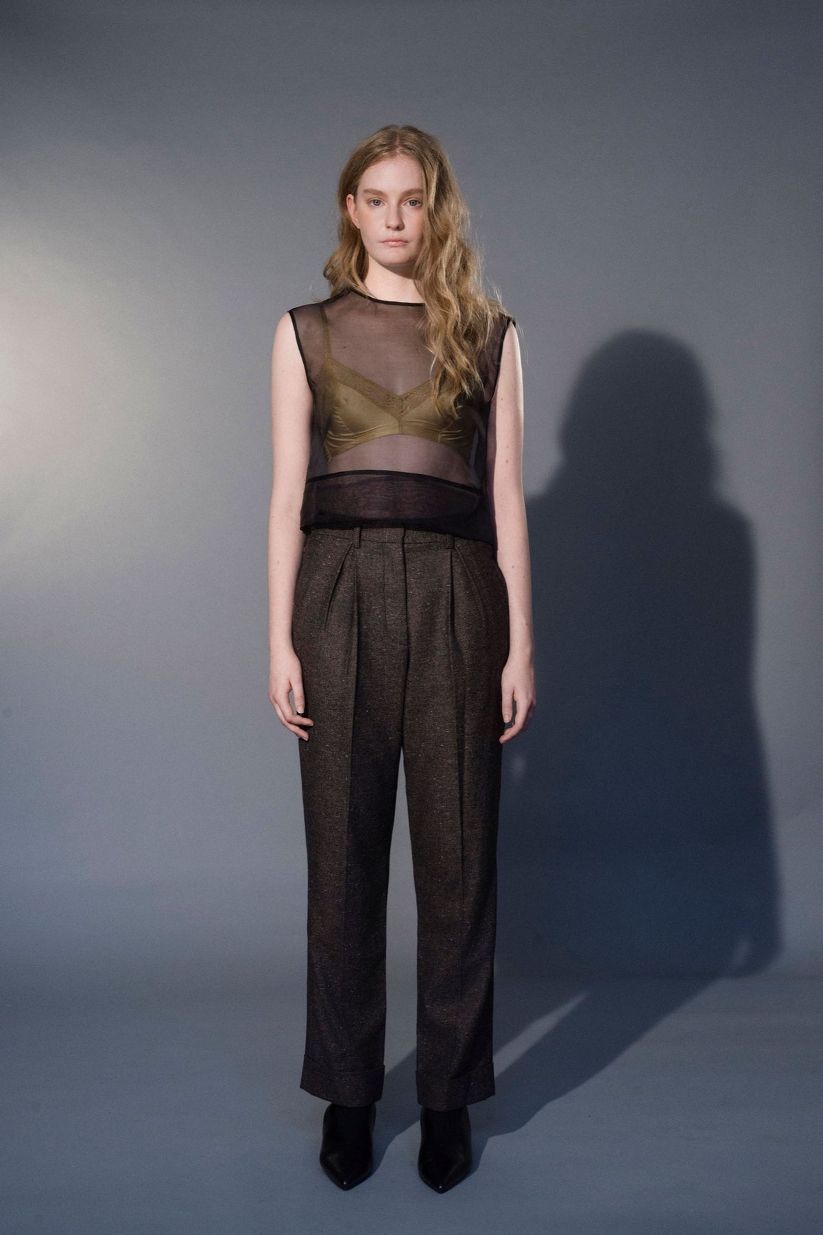 Stathe Capulin Top in Black — full-length front view