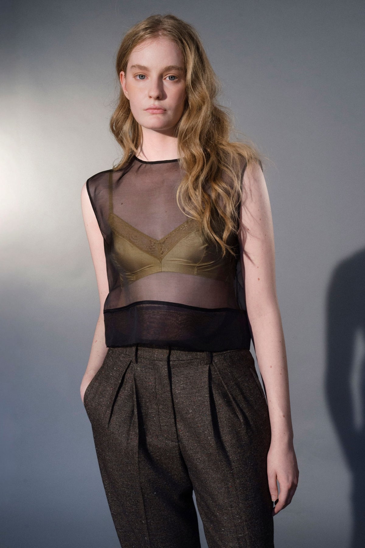 Stathe Capulin Top in Black — three-quarter view