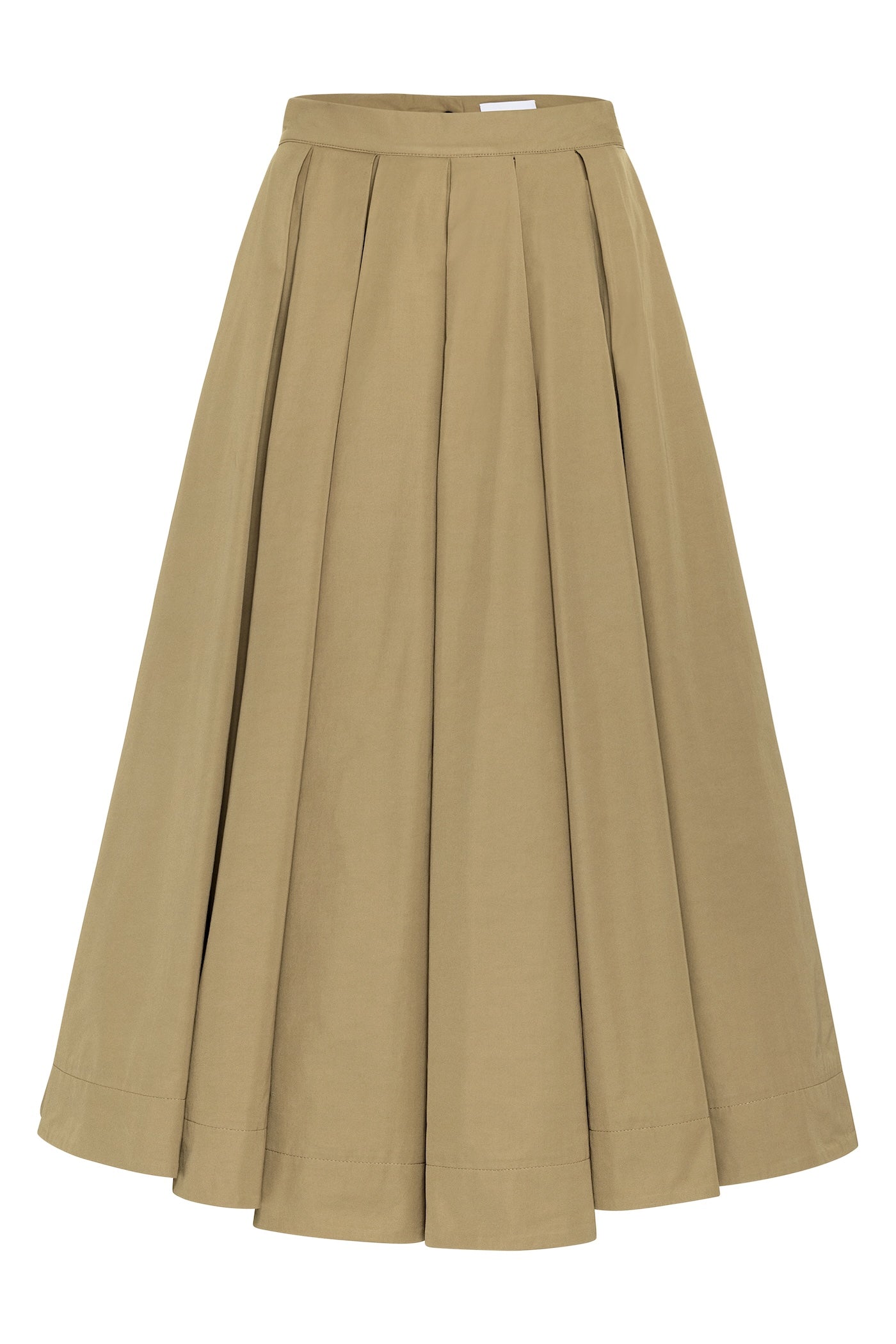Lightweight Palofierro Skirt — Japanese cotton, natural waist, above-ankle length, hidden back-zip and button closure, hidden side pockets