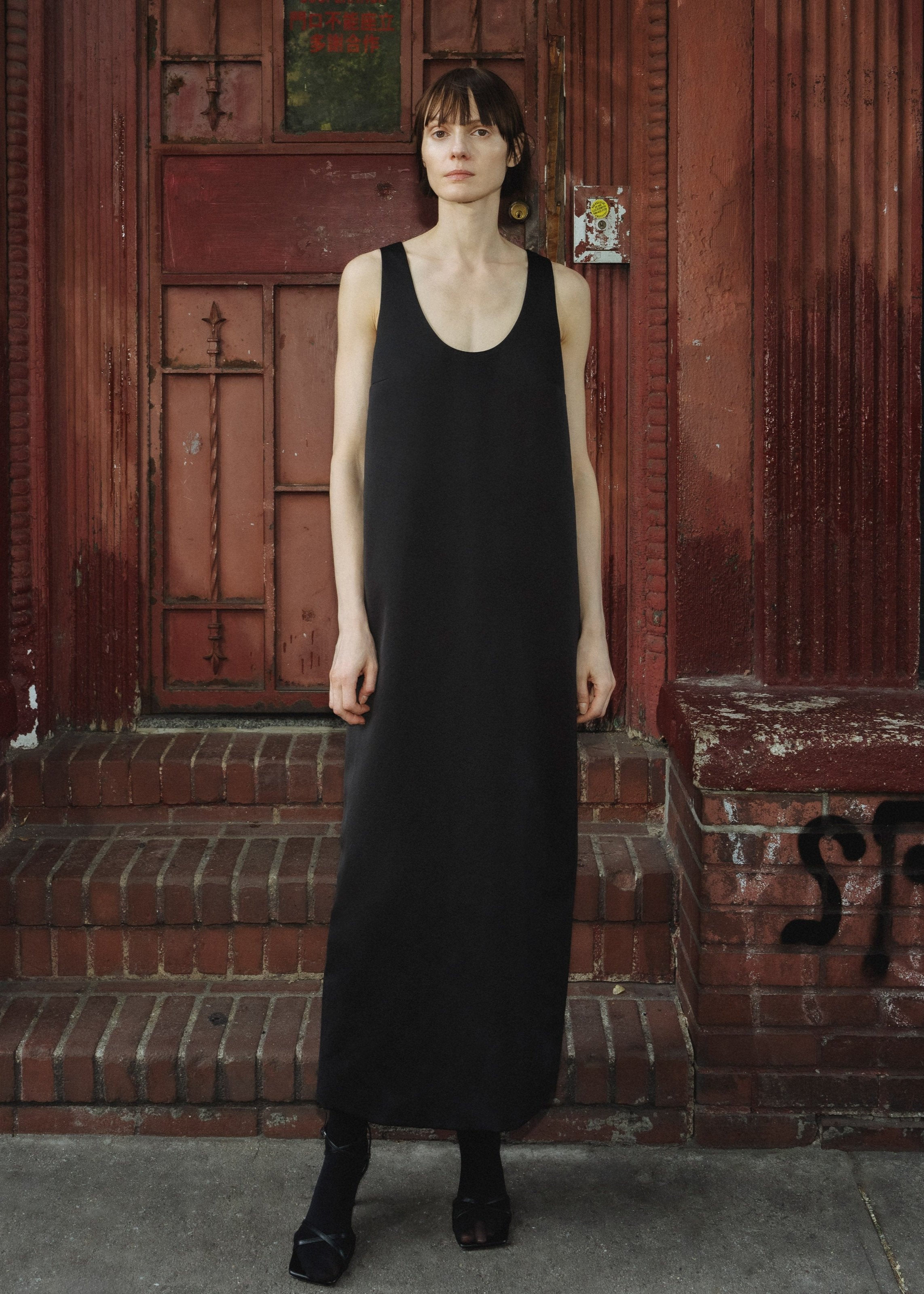 Tabachin Dress | Italian Duchesse Satin Column Stathe Tabachin Dress | Italian Duchesse Satin Column Stathe