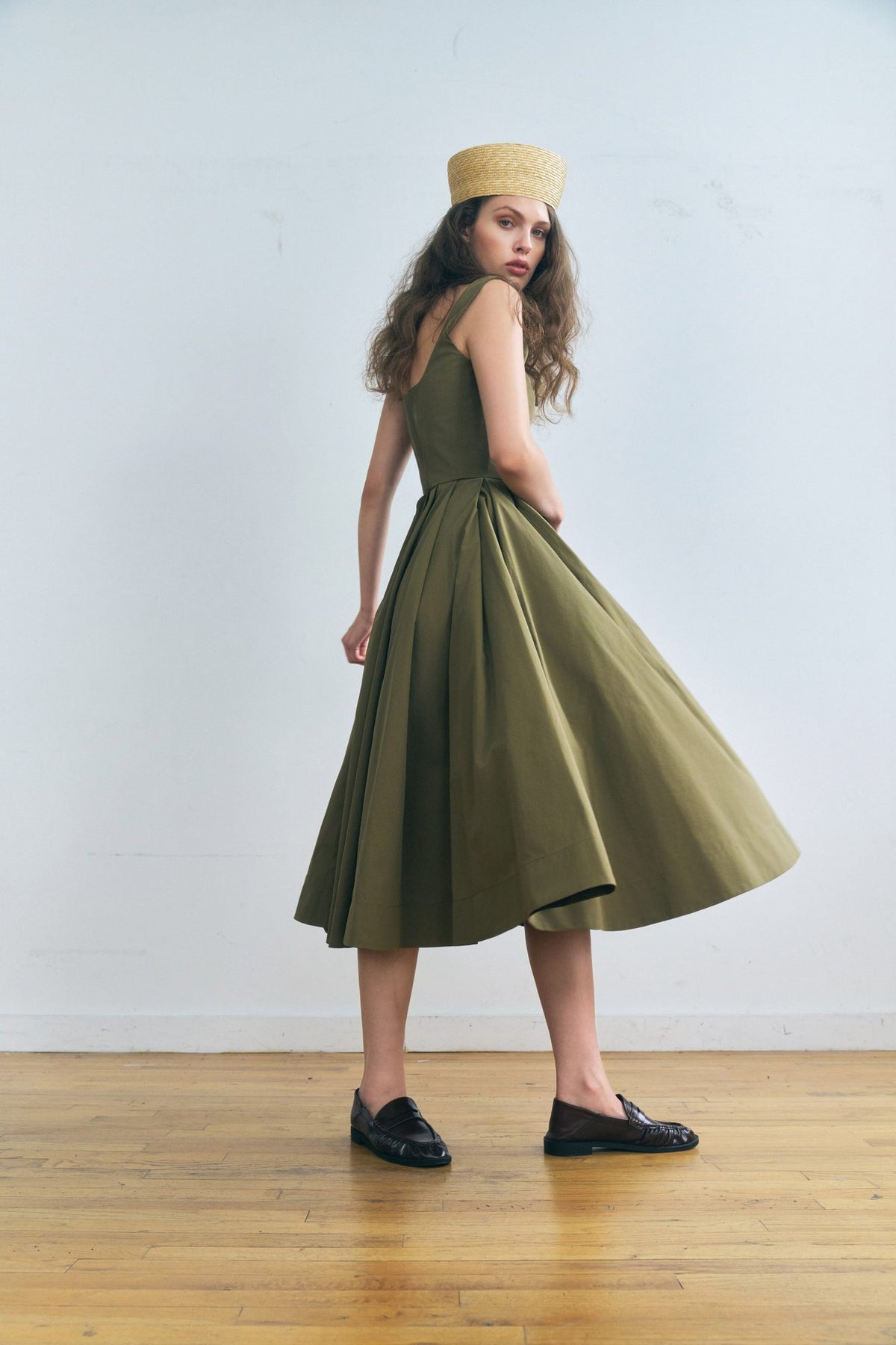 Stathe Toloache Dress in Mosswood — back view